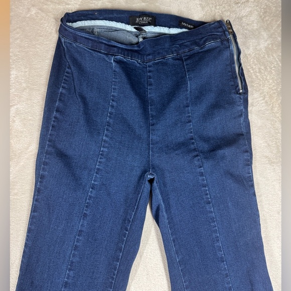 Judy Blue Super Flare Fit Aria Wave Raw Hem Boho Dark Wash Blue Jeans Size 27 - Picture 3 of 16